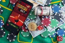 Tampilan antarmuka toto98 di ponsel dengan latar belakang bettors menikmati permainan sportsbook